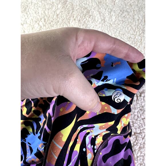 Women's Leggings Size Small Animal Print Neon Splatter Paint Comfort Quality - Picture 4 of 8